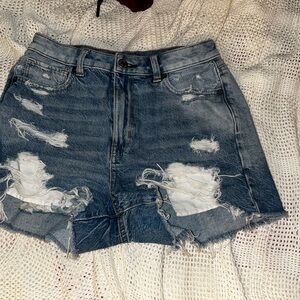 Distressed Denim Shorts